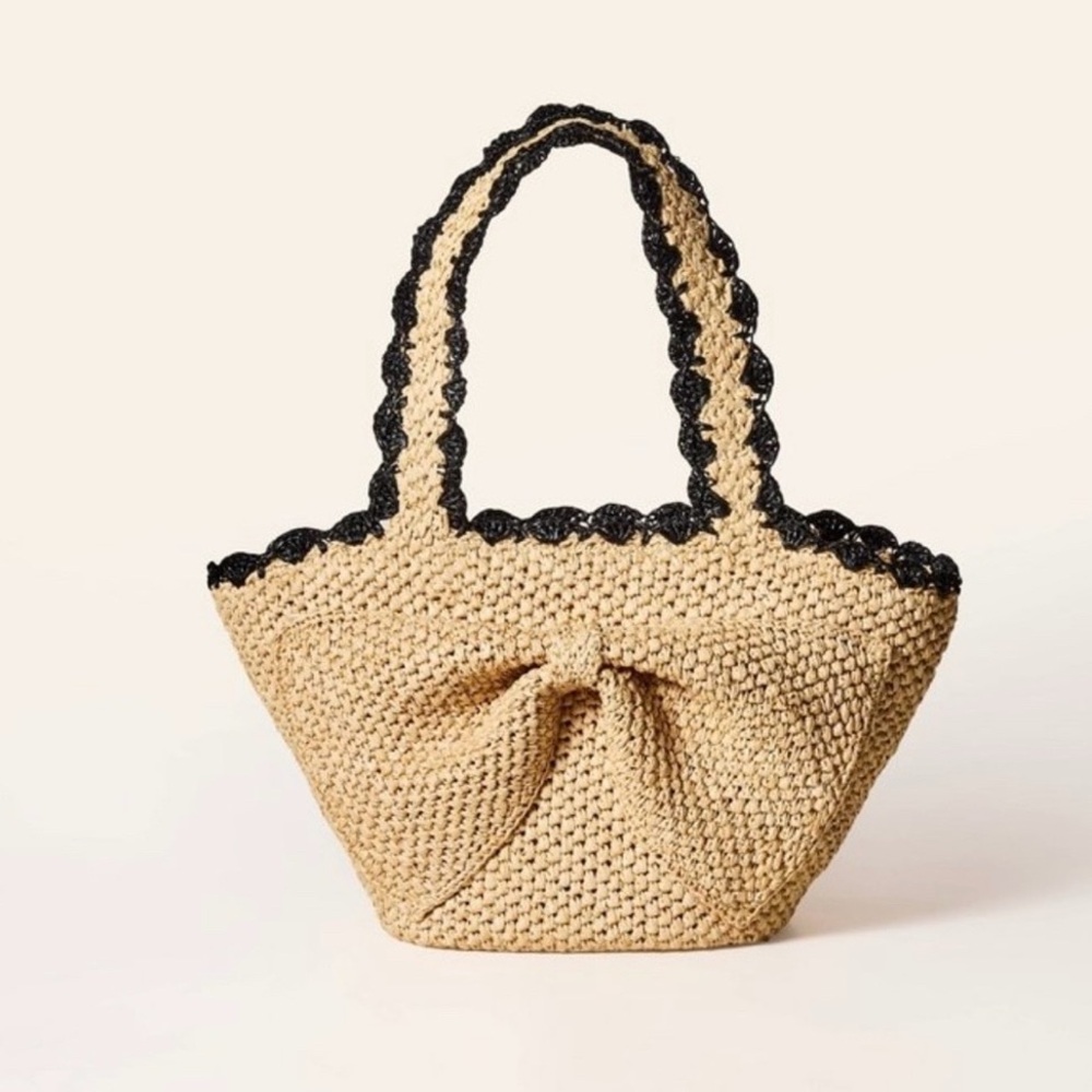♠️💞 kate spade new york x Target Raffia Bow Natural Tote Bag 🎀 - Picture 5 of 7